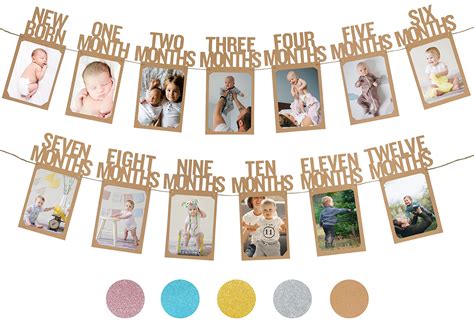 1st birthday photo banner|first birthday monthly printable banner.